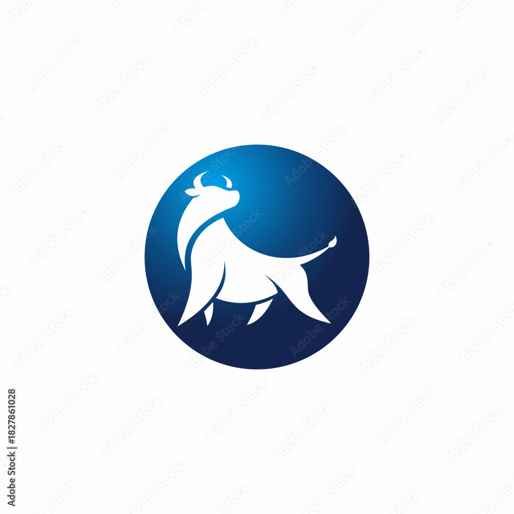 Obraz premium bull logo concept vector silhouette