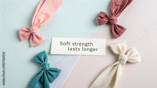 Flat Lay of Fabric Ribbons and a Quote Label
