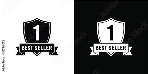 Number 1 best seller shield badge vector