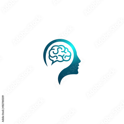 Head Logo abstract vector  Think Brainstorm ideas icon
