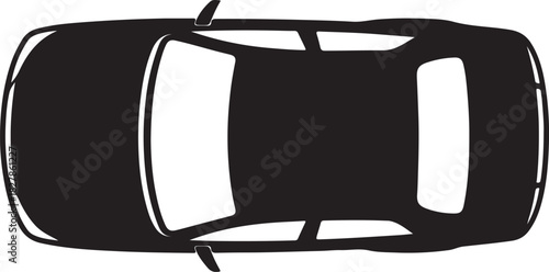 Car silhouette icon top view design vector art illustration
