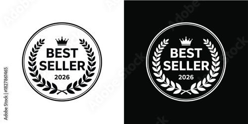 Best seller 2026 laurel wreath badge vector