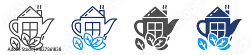 tea house icon sheet multiple style
