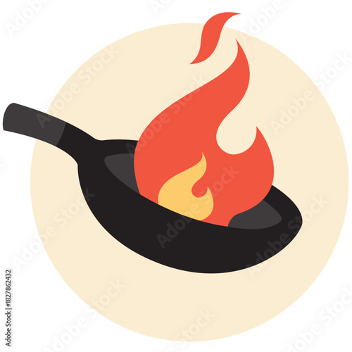 fire on wok logo