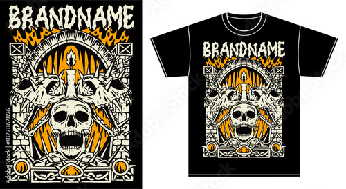 tshirt illustration design metal band merchandise