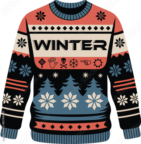 Winter jacket icon vector