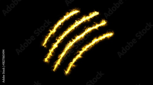 Aqua color claw effect animated animal scratch effect flaming scratch light effect 4k neon fire scratch looping ,fire slash effect on black background.