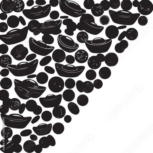 Arrangement of dried prunes and plum halves on a white background