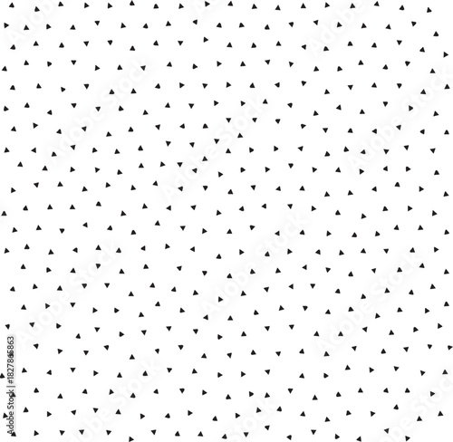 Seamless pattern of scattered black triangles on white background isolated on transparent background, isolated on white background, Vector, illustration