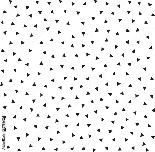 Minimalist black triangles scattered seamless pattern design art isolated on transparent background, isolated on white background, Vector, illustration