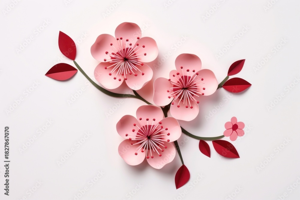 Naklejka premium Sakura flower blossom petal plant.