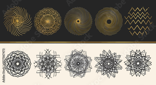 Geometric Ornamental Design Collection Elegant Vector Illustrations for Creative Projects and Designs