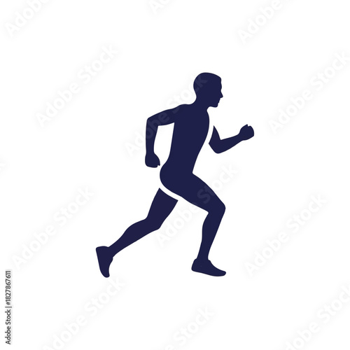 Silhouette of a Man Running, Indicating Fitness and Athleticism