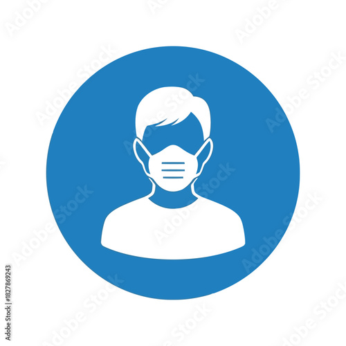 Mandatory face mask icon: public health safety vector Vector
