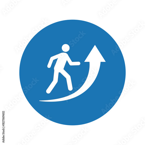 Business growth progress icon: forward momentum vector Vector