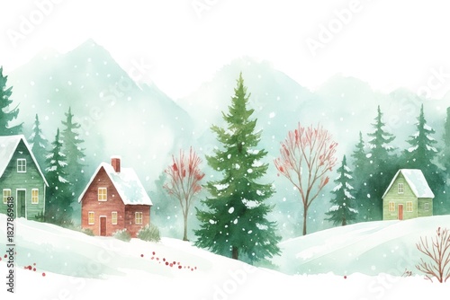 winter landscape with house