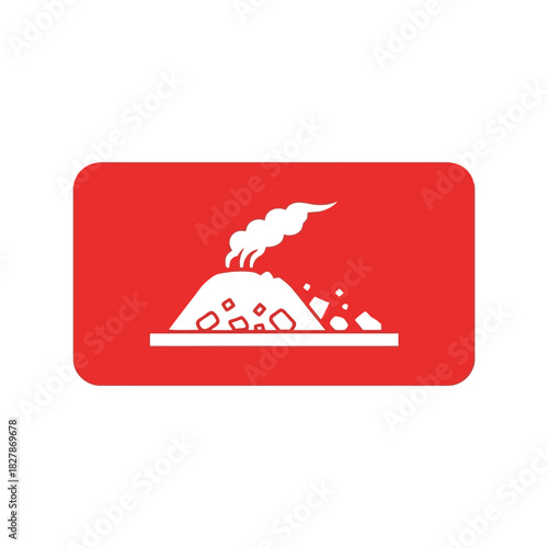 Falling material hazard warning icon. unstable pile safety sign. Vector
