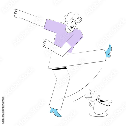 A sketchy style illustration showing an angry customer