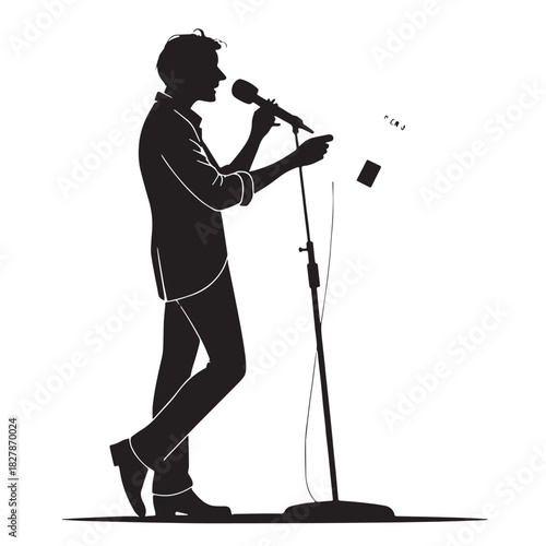 Black media public relations Silhouette Vector, High Quality Illustration on White Background