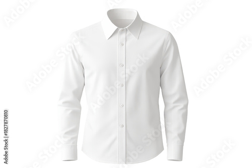 Elegant white women's dress shirt isolated on a transparent background, professional attire