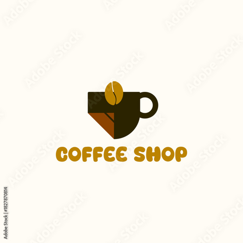 ILLUSTRATION COFFEE CUP BROWN COLOR LOGO ICON SIMPLE DESIGN VECTOR GOOD FOR COFFEE SHOP, BRAND COFFEE