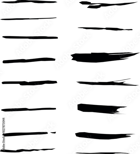 Artistic Paint Brush Stroke Set Vector Design