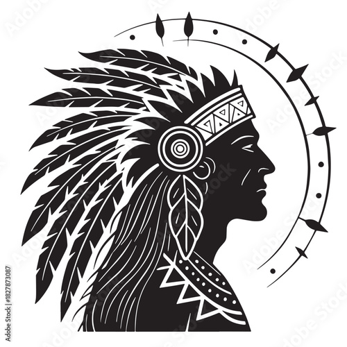 Black mayan mythology Silhouette Vector, High Quality Illustration on White Background