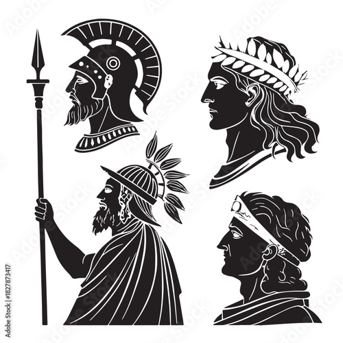 Black mythologies by culture Silhouette Vector, High Quality Illustration on White Background