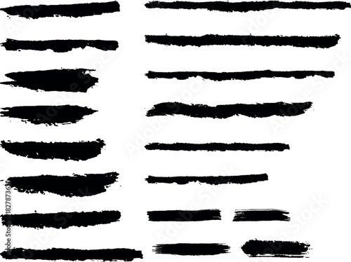Different Types Brush Line Stroke Set Vector Design
