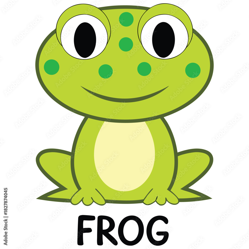 Fototapeta premium Animal Mascot Design Adorable Cartoon Frog Graphic
