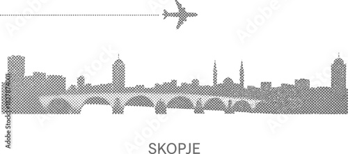 Skopje Macedonia City Skyline Vector Travel Design
