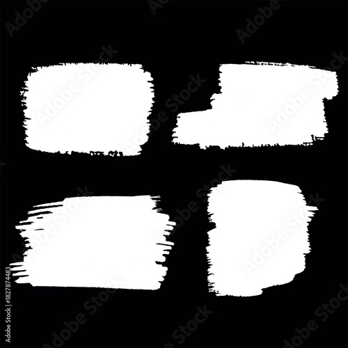 Set of Grunge Paintbrush Ink Stroke Brush Vector Design