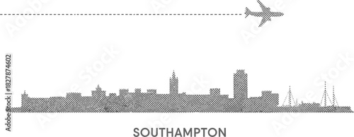 Southampton UK City Skyline Travel Arriving Vector Illustration