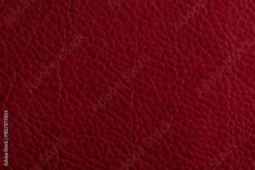 Red leather, closeup view of material texture