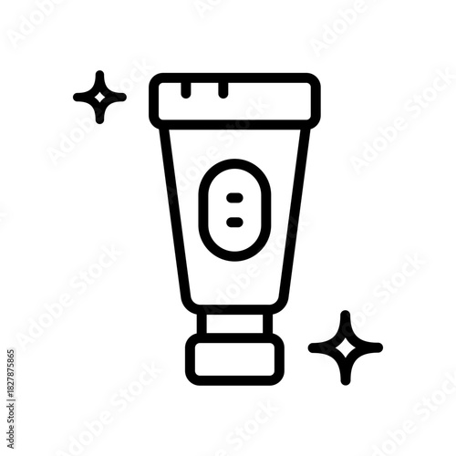 Foot cream jar. Moisturizing lotion. Hydrating skincare product. Foot hygiene, Healthy feet, Foot treatment, Pedicure. Vector isolated outline icon.