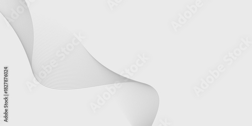 Abstract wave element for design. Digital frequency track equalizer. Stylized line art background. Vector illustration. Wave with lines created using blend tool. smooth gray