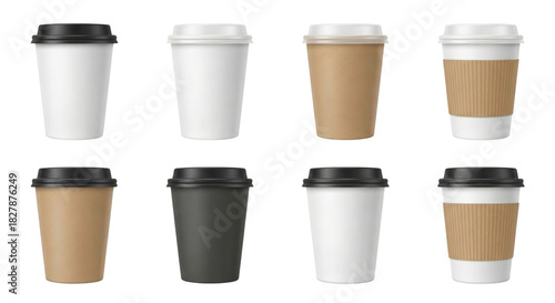 Wallpaper Mural Assortment of disposable coffee cups in varying colors and design optionsisolated Torontodigital.ca