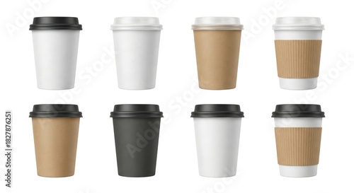 Wallpaper Mural Collection of realistic coffee cups mockup for branding and design templates with isolated Torontodigital.ca