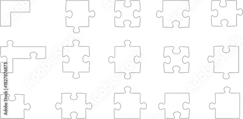 Puzzle Pieces A Collection of Outline Jigsaw Shapes for Creative Designs and Problem Solving