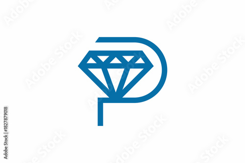 Letter P Diamond Logo 