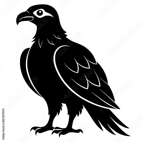 Buzzard vector clean black silhouette design white background