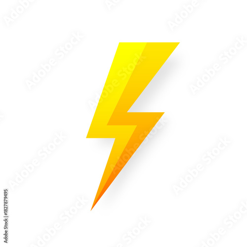 Lightning bolt icon isolated on white background. Vintage flash symbol, thunderbolt with grunge texture. Simple lightning strike sign. Vector illustration