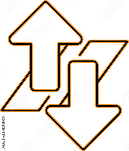 Up and down arrows symbolizing exchange or data transfer