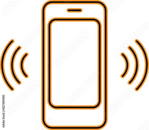 Smartphone with sound waves indicating a notification or call