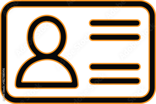 Simple icon of a person on an identification card