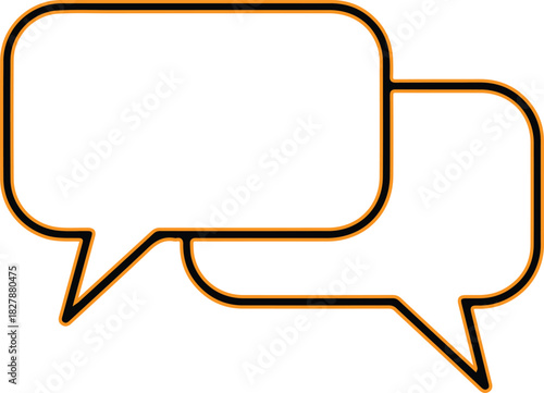 Two overlapping speech bubbles with empty space for text