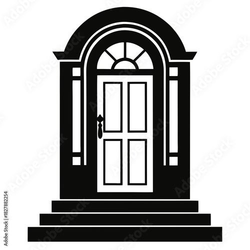 doorstep vector clean black silhouette design white background