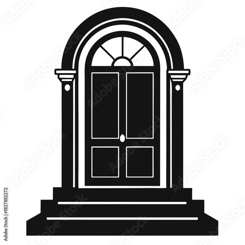 doorstep vector clean black silhouette design white background