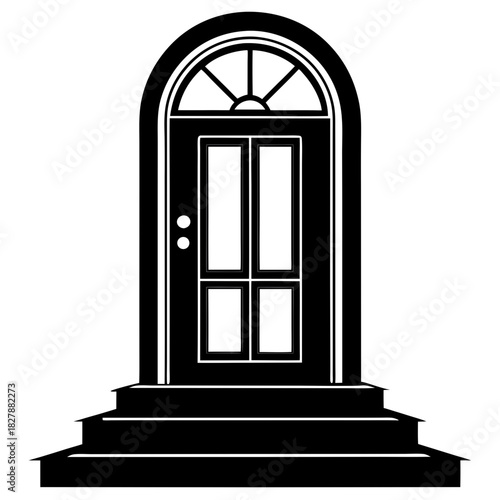 doorstep vector clean black silhouette design white background