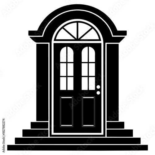 doorstep vector clean black silhouette design white background